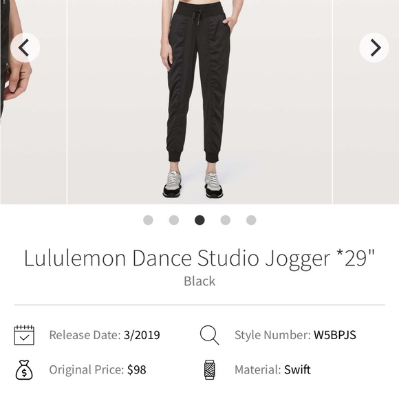 lululemon athletica dance studio Black Joggers - Picture 1 of 8